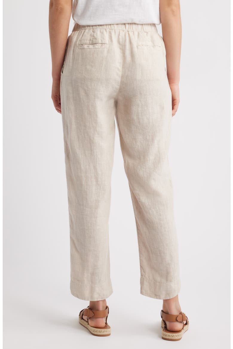 Tapered Linen Pants, Alternate, color, FLAX