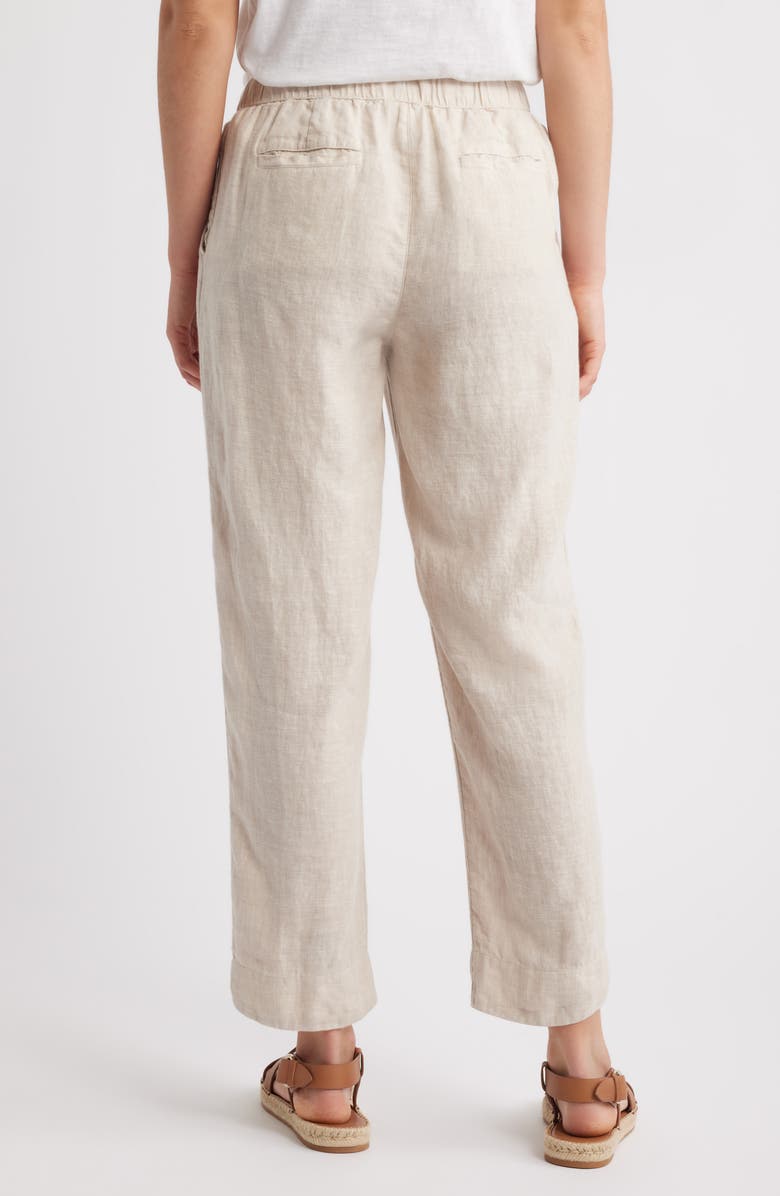 Caslon<sup>®</sup> Tapered Linen Pants, Alternate, color, Flax