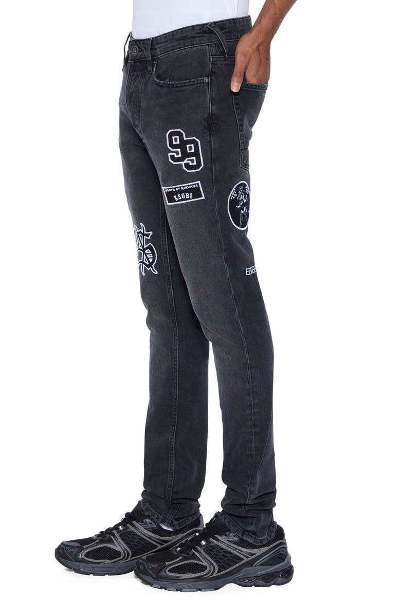 Ksubi Van Winkle Patch Skinny Jeans, Alternate, color, Black