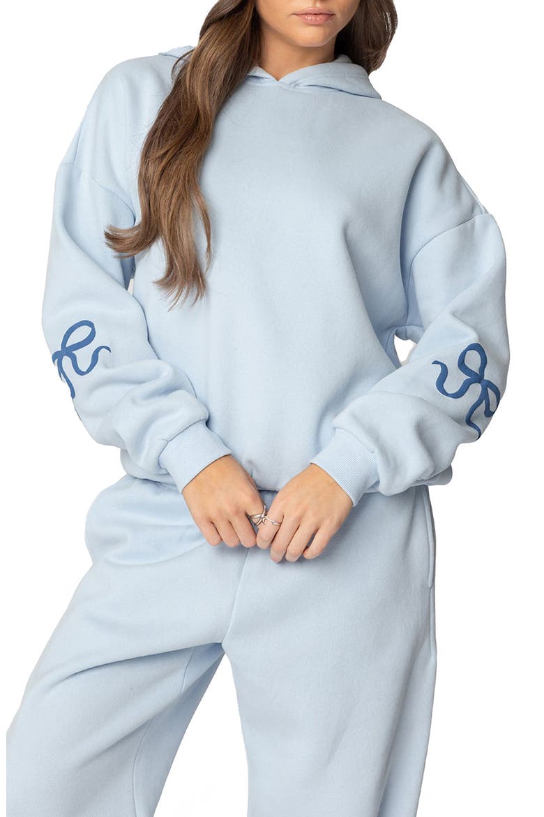 Bonney Bow Oversize Hoodie, Main, color, BLUE