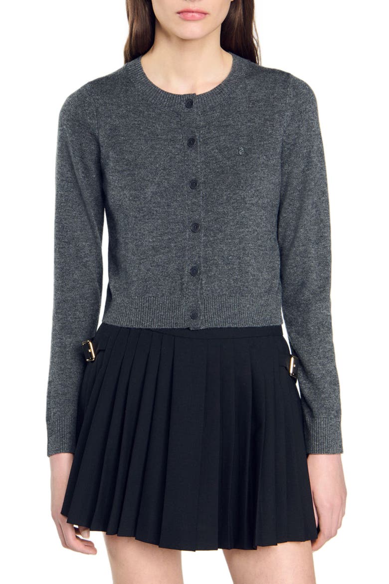 Wool and cashmere cardigan, Main, color, Dark grey