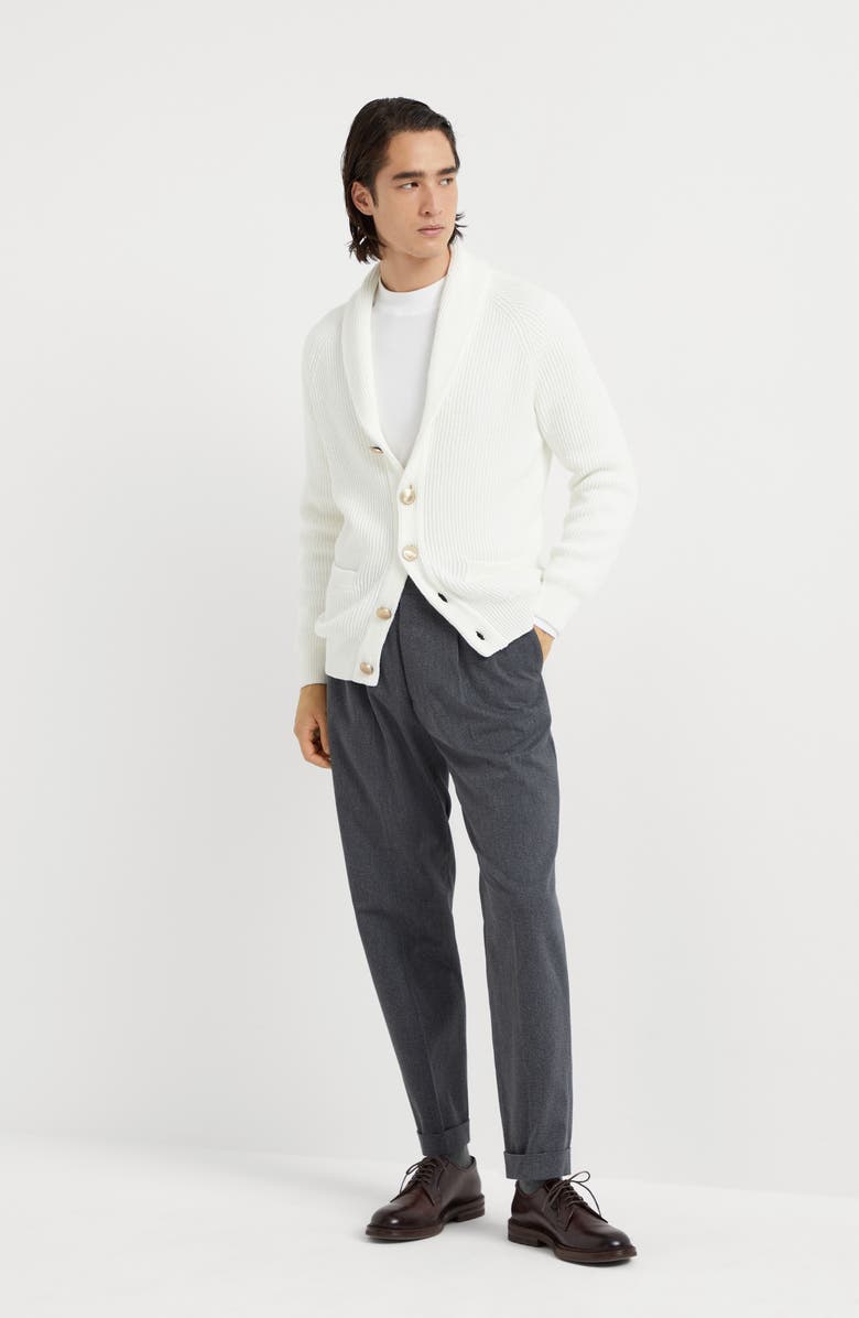 Brunello Cucinelli Malfilé cotton cardigan, Alternate, color, 