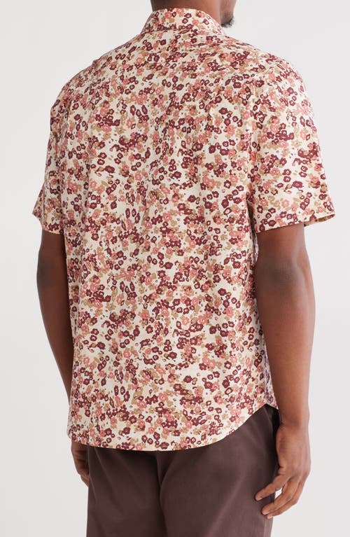 14th & Union Floral Cotton Poplin Short Sleeve Button-up Shirt
