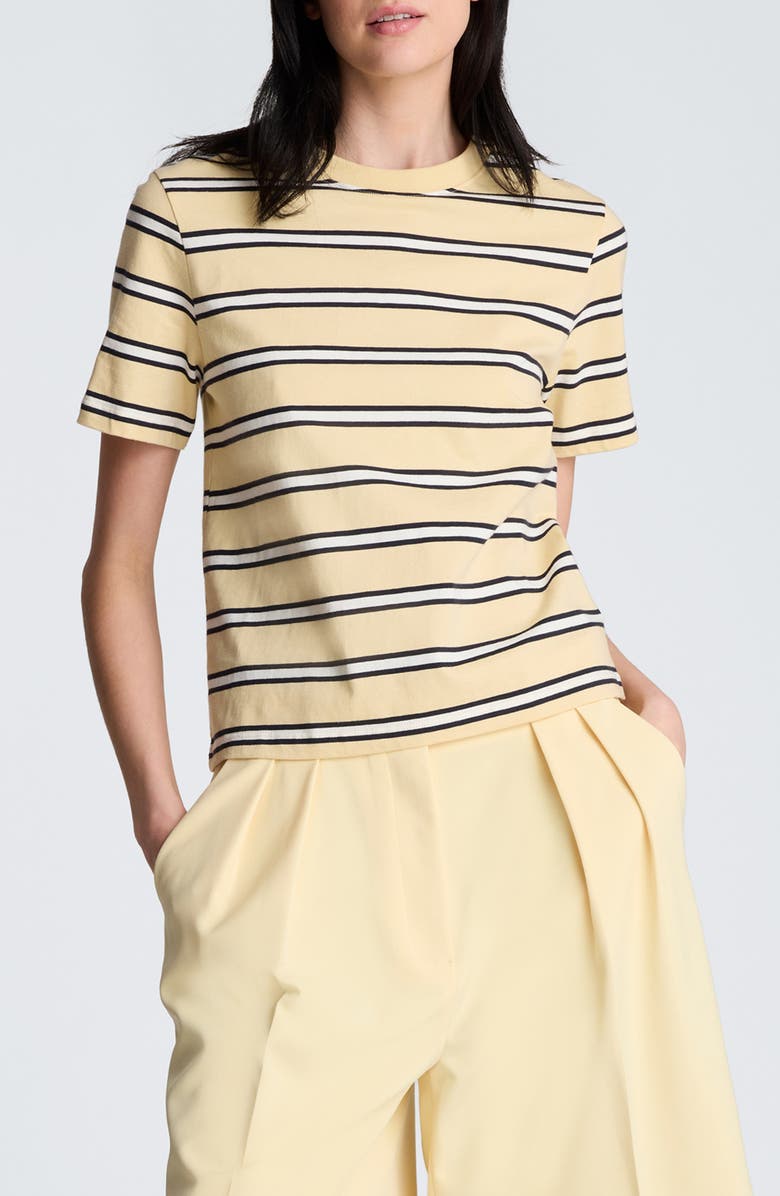 Kenneth Cole Stripe Heavyweight T-Shirt, Main, color, Pastel Yellow Multi