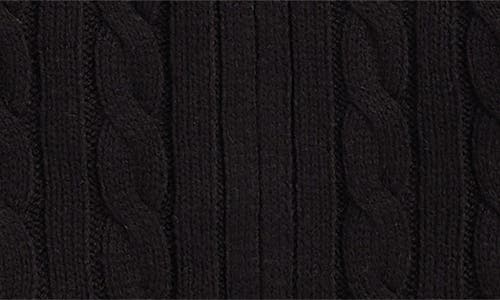 Pink Rose Kids' Cable Stitch Zip Hoodie In Black