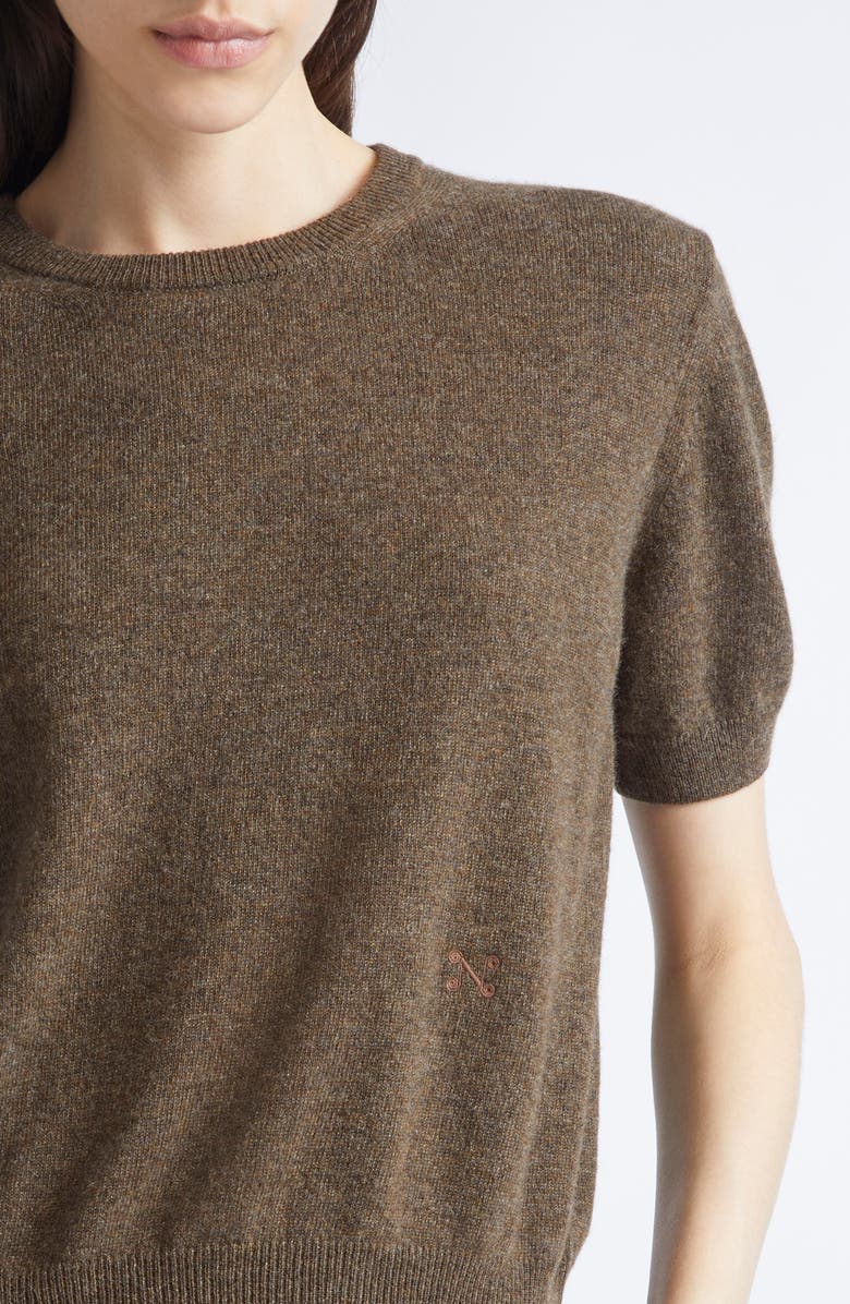 NACKIYÈ Short Sleeve Cashmere Sweater, Alternate, color, Chestnut
