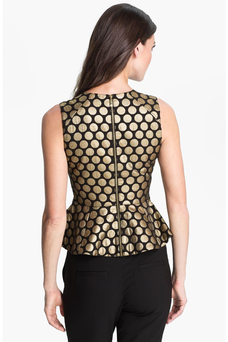 Metallic Dot Jacquard Blouse, Alternate, color, RICH BLACK