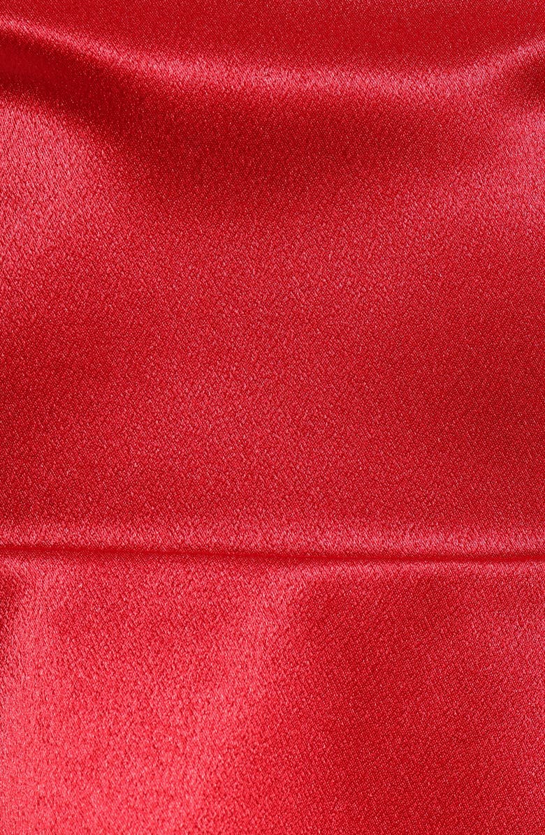 Petal & Pup Brexley Asymmetric Sleeve Satin Minidress, Alternate, color, Red