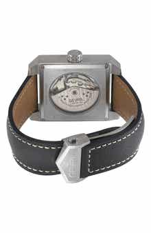 Herald Square Swiss Automatic Leather Strap Watch, 38mm