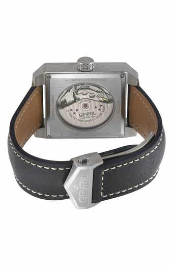 Herald Square Swiss Automatic Leather Strap Watch, 38mm