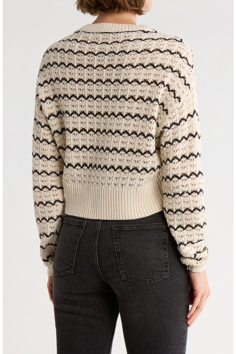 Stripe Open Stitch Sweater, Alternate, color, WHITE BEACH