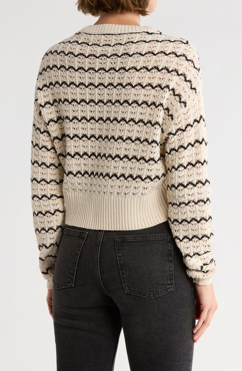 RD Style Stripe Open Stitch Sweater, Alternate, color, White Beach