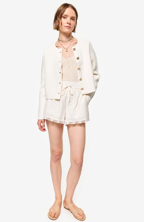 Cami Nyc Eila Lace Trim Cotton Drawstring Shorts In Macadamia