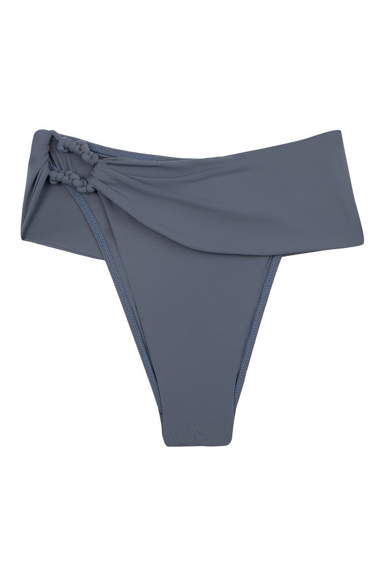 Holly Twisted Foldover Waist Bikini Bottoms, Alternate, color, BLUE