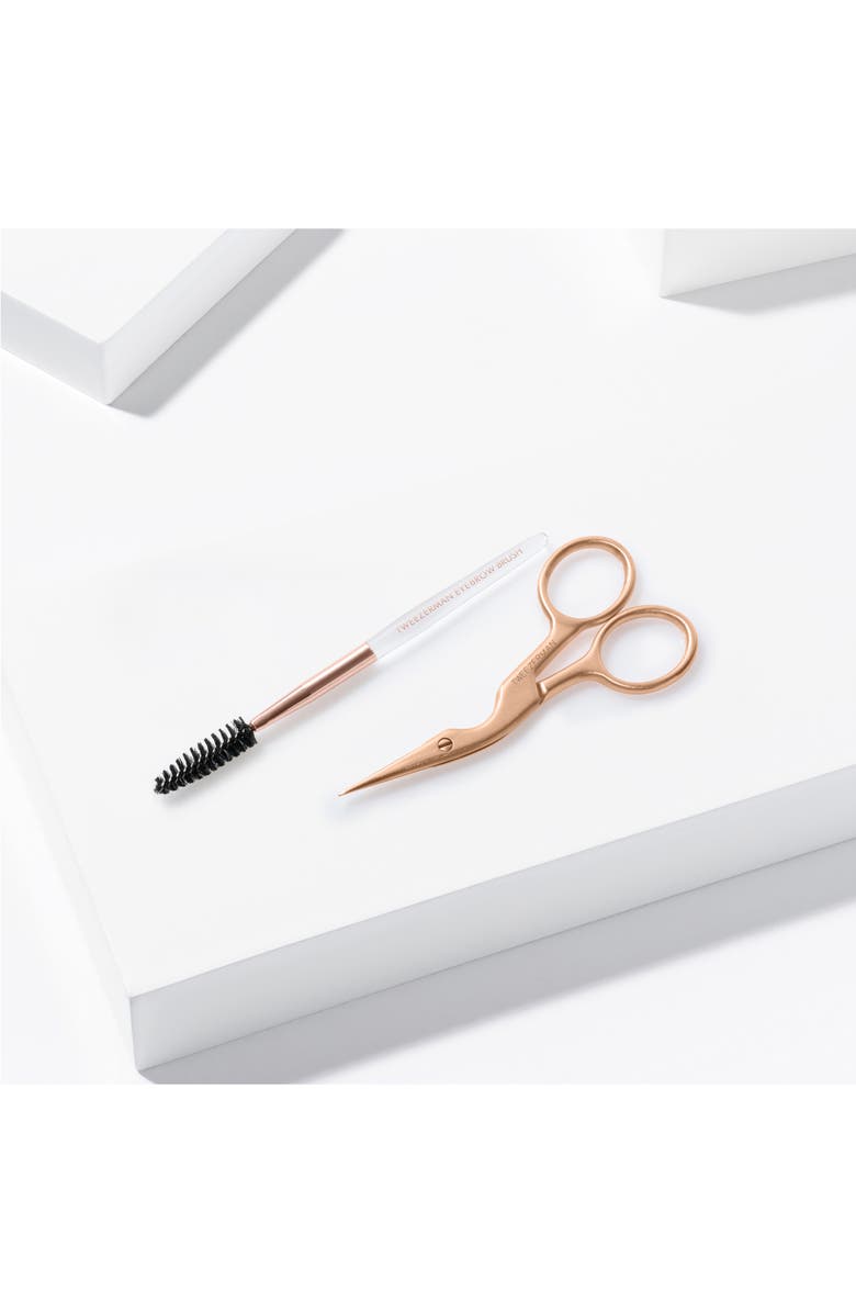 TWEEZERMAN Rose Gold Brow Shaping Scissors & Brush Set, Alternate, color, Rose Gold