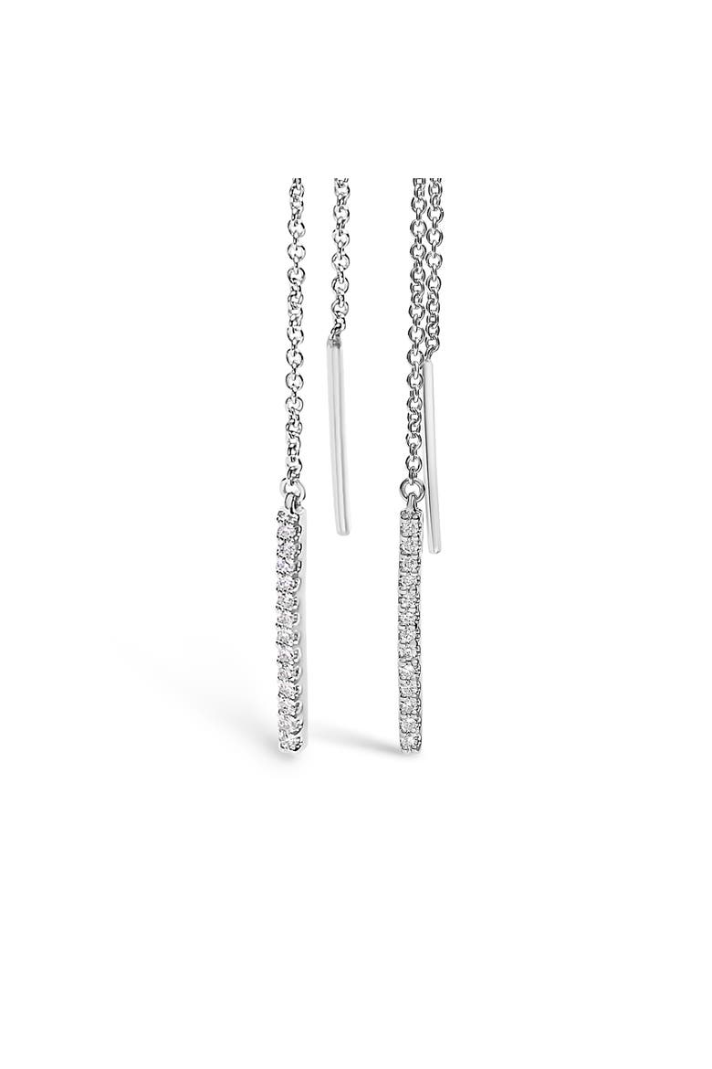 10K White Gold 1/10 Cttw Diamond Threader Earrings, Alternate, color, White