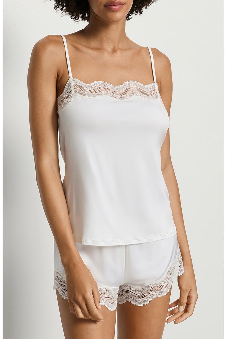 Cira Tulle Lace Trim Camisole, Main, color, OFF WHITE