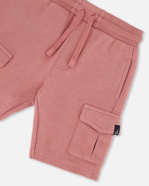 Deux Par Deux Little Boy's French Terry Short Dark Old Rose In Dark Old Rose