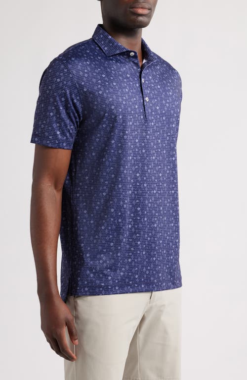 Johnnie-o Tumbleweed Desert Print Prep-formance Golf Polo In Navy