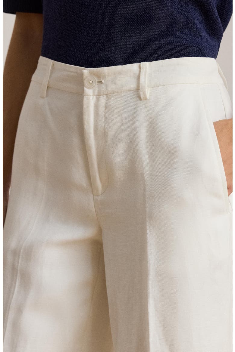 Linen Blend Wide Leg Pants, Alternate, color, WHITE