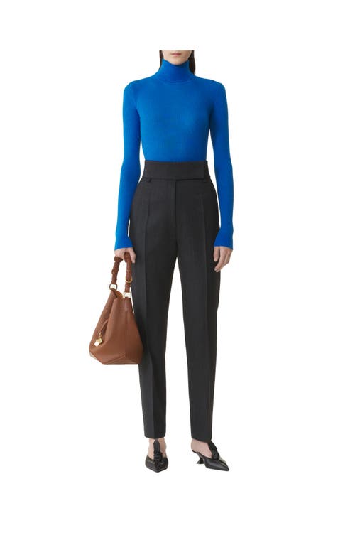 Lanvin Merino Wool And Silk Turtleneck Sweater In Blue