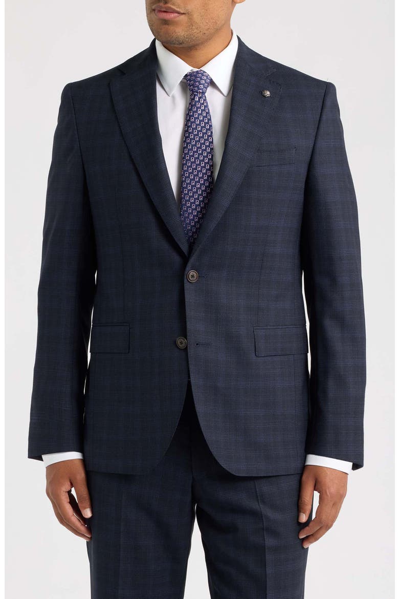 Esprit Tonal Plaid Wool Suit, Alternate, color, NAVY