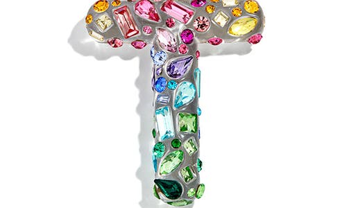 Baublebar Crystal Initial Key Ring Bag Charm In Gold