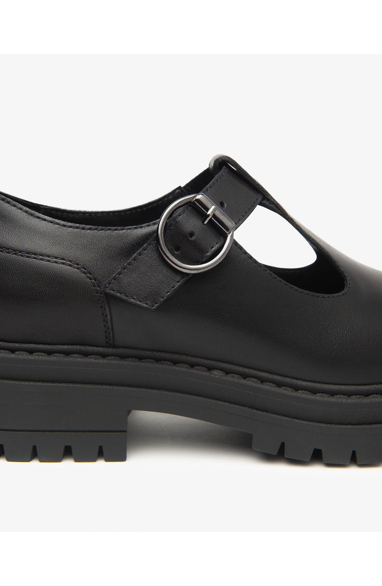NeroGiardini Lug Sole Mary Jane Flat, Alternate, color, Black