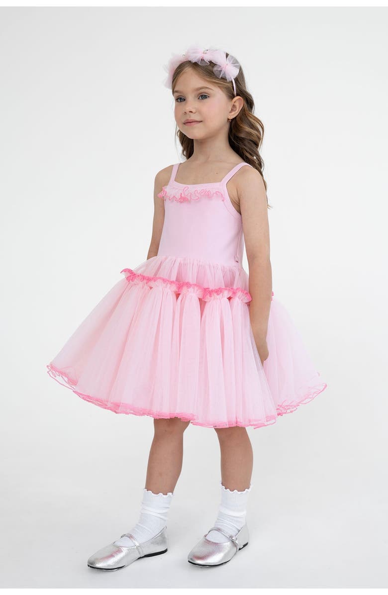 Mini Celebrities Dolly Strappy Tulle Dress, Alternate, color, Soft Pink