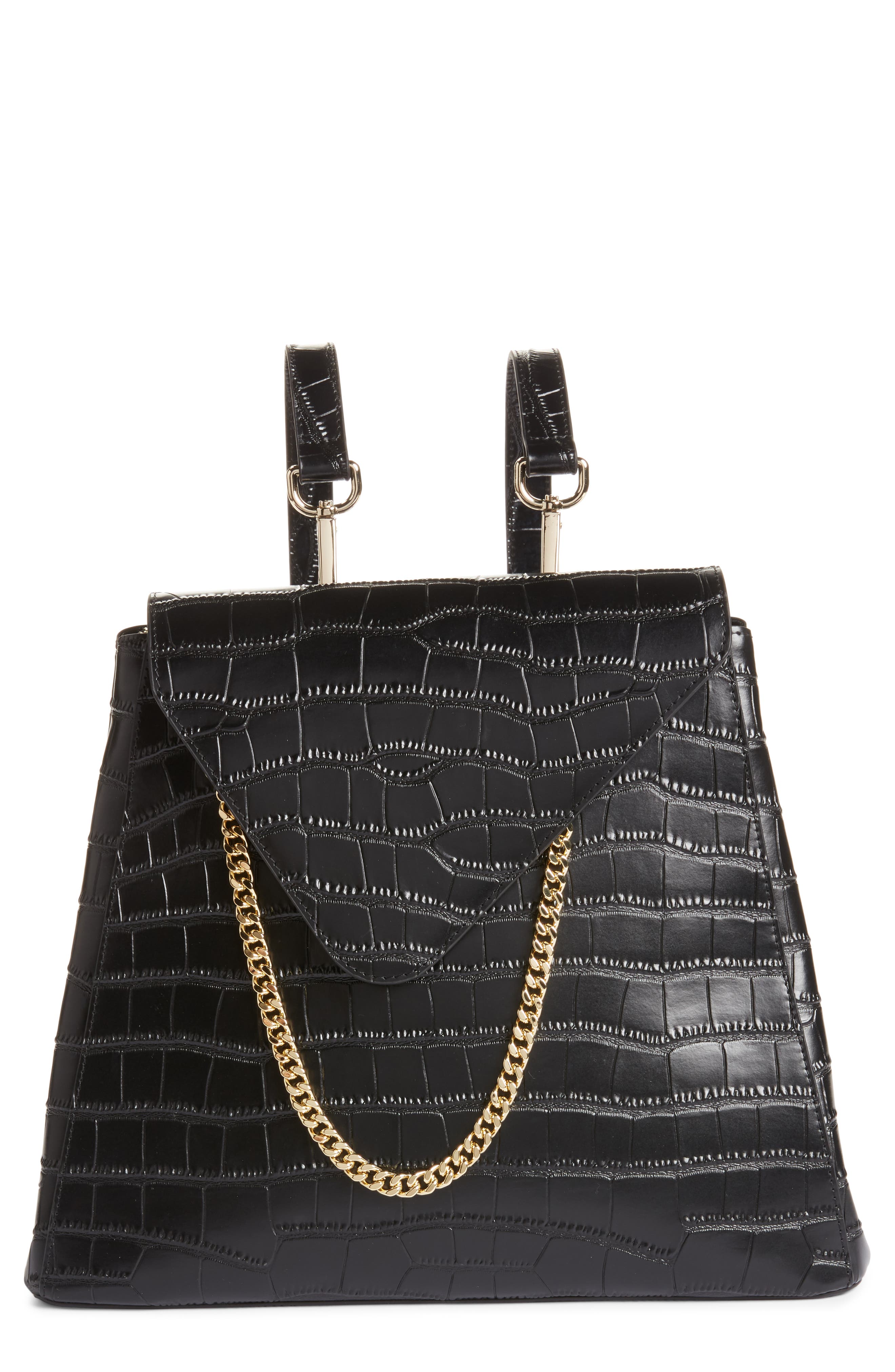 8 Other Reasons x Jill Jacobs Croc Embossed Leather Backpack, Main, color, 