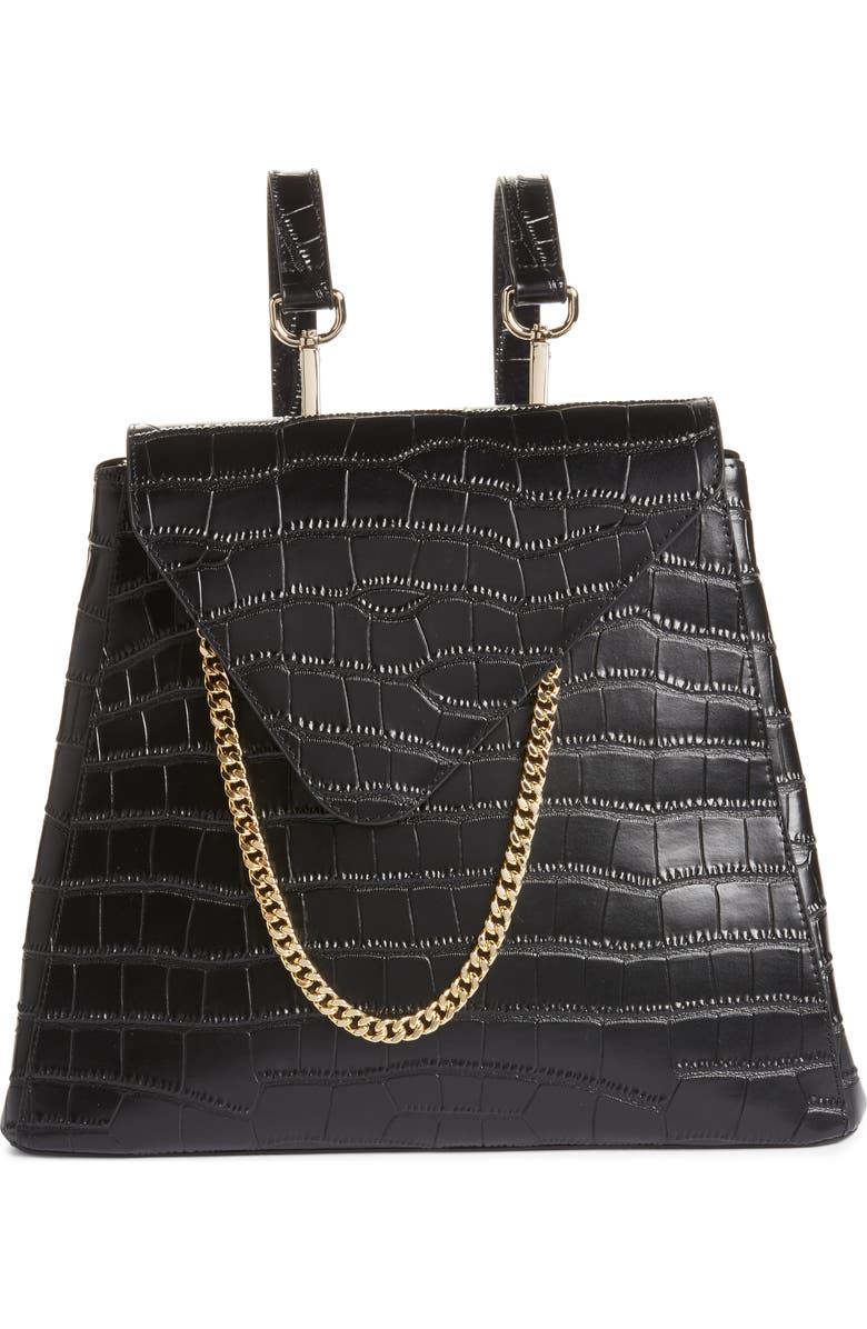 8 Other Reasons x Jill Jacobs Croc Embossed Leather Backpack, Main, color,