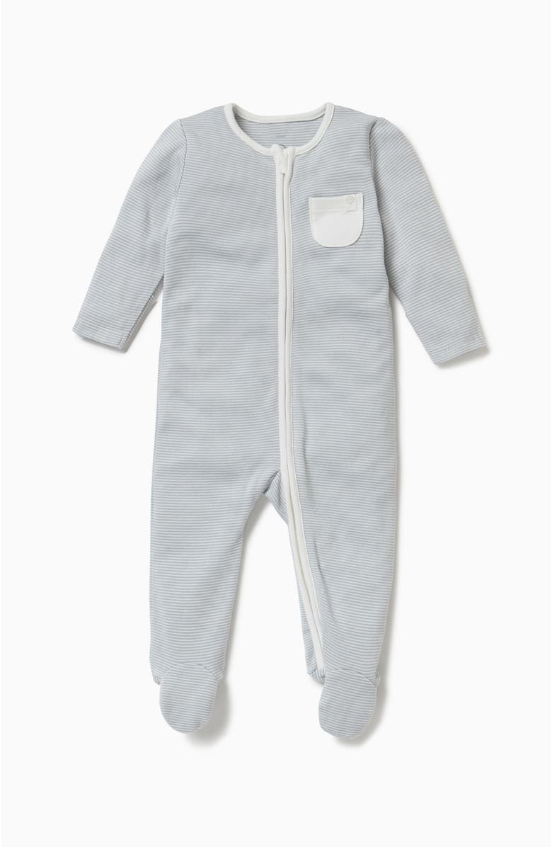 MORI Two Way Zip-Up Sleepsuit, Main, color, Blue Stripe