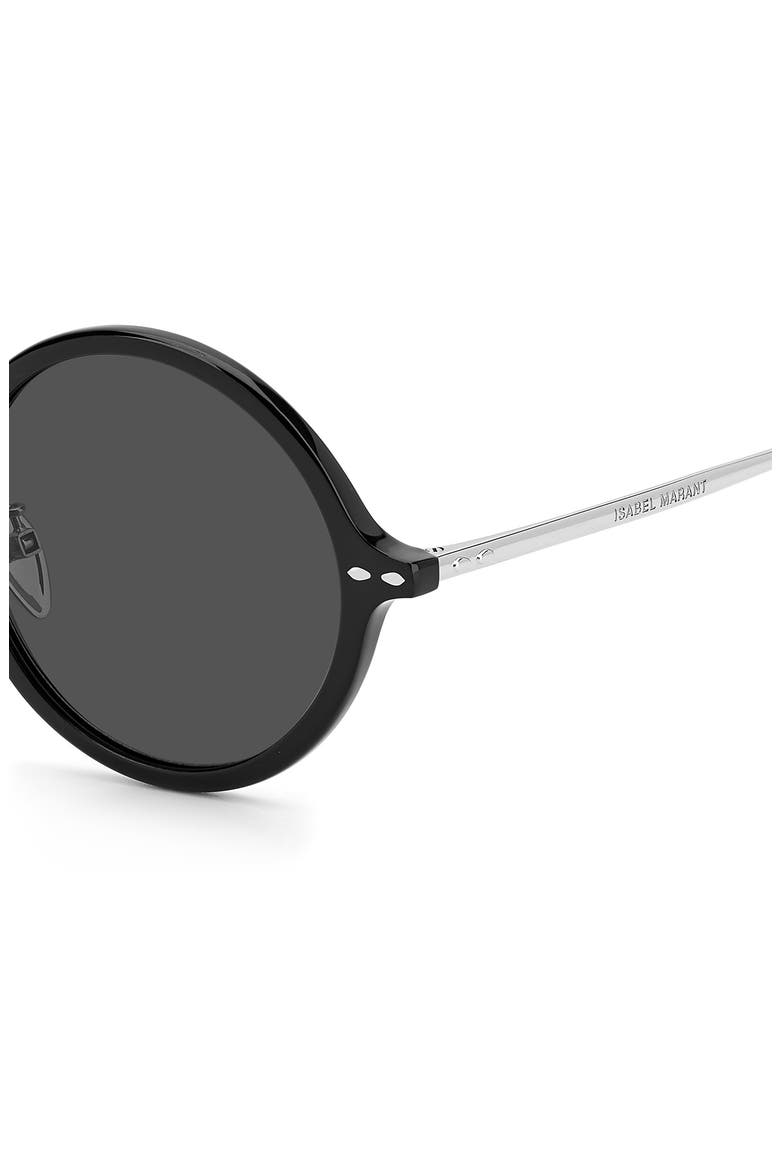53mm Round Sunglasses, Alternate, color, BLACK SILVER / GREY