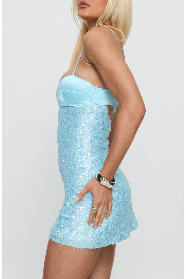 Alishia Sequin Satin Cocktail Minidress, Alternate, color, BLUE
