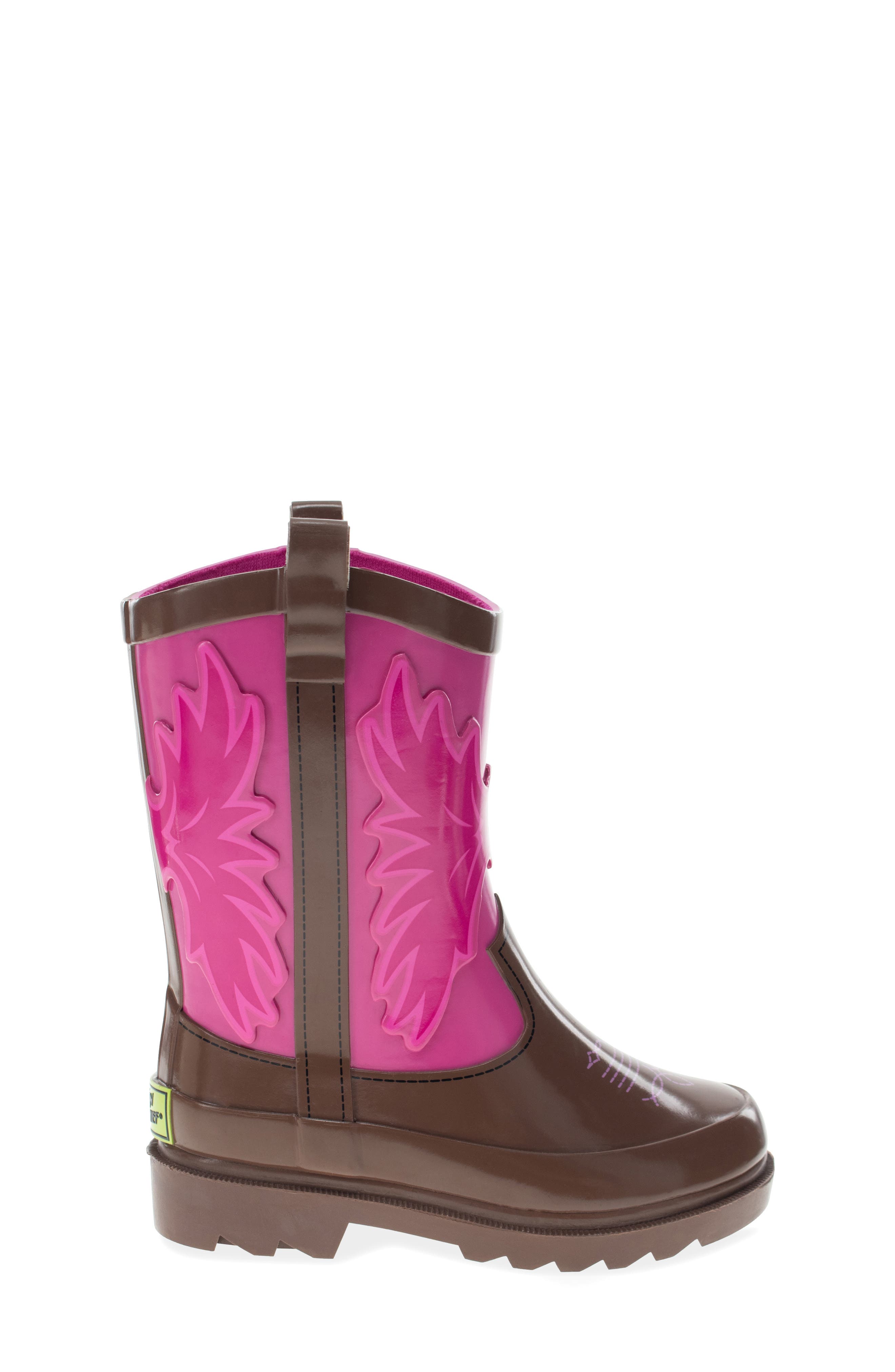 Kids' Cowboy Waterproof Rain Boot, Alternate, color, PINK