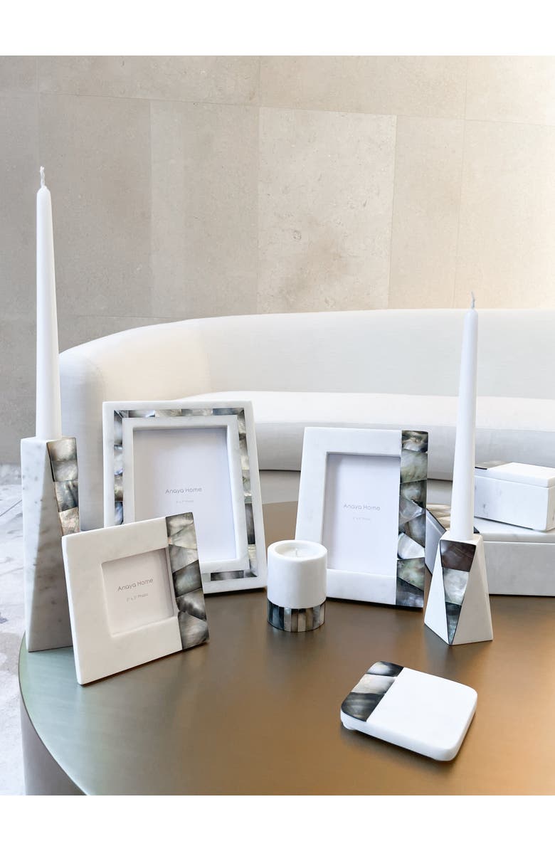 Anaya Grey Mother of Pearl Marble Picture Frames, Alternate, color,