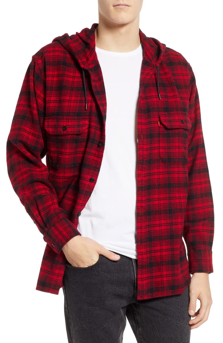 Levi's<sup>®</sup> x Justin Timberlake Hooded Flannel Worker Shirt, Main, color, 