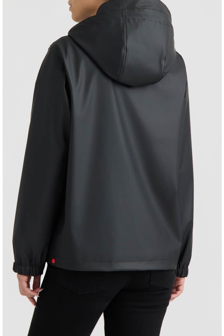 Dina Cropped Rubberized Rain Jacket, Alternate, color, BLACK