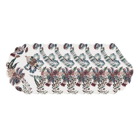 Braelyn Reversible Round Quilted Set of 6 Placemats 17"