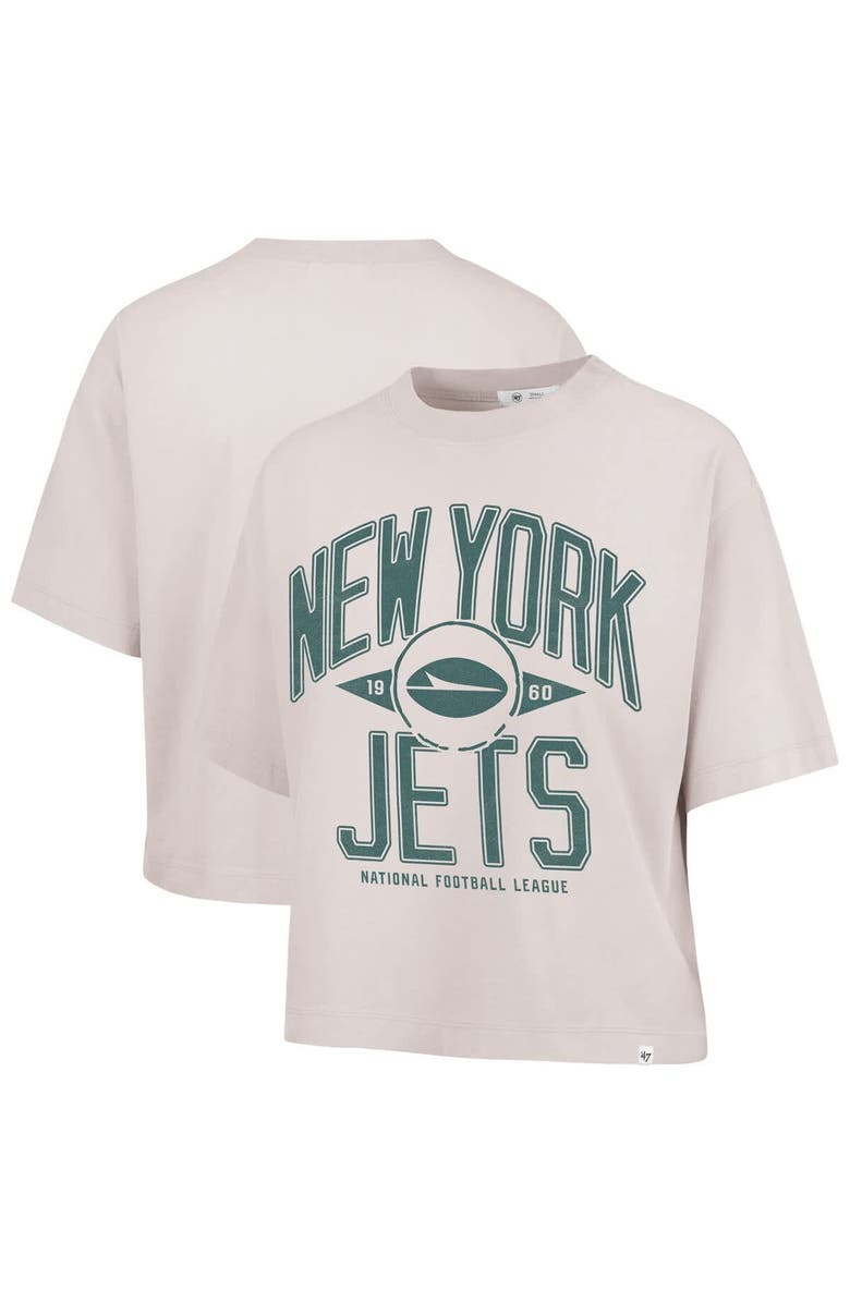 '47 Women's '47 Natural New York Jets Cropped Windthrow Ravine T-Shirt, Main, color, 