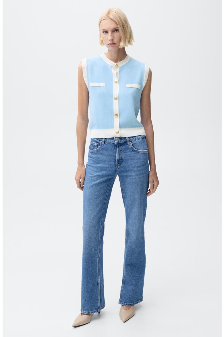 Knit Waistcoat, Alternate, color, TURQUOISE