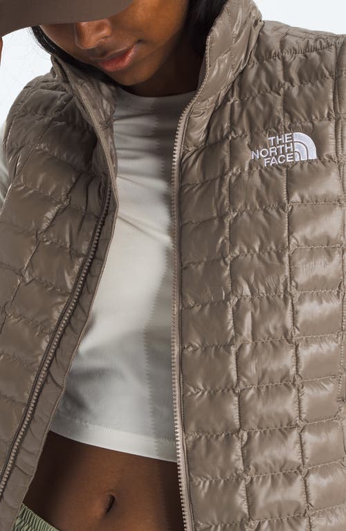 The North Face Thermoball Windproof Water Repellent Packable Quilted Vest In Brown