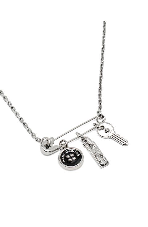 Button Charm Pendant Necklace