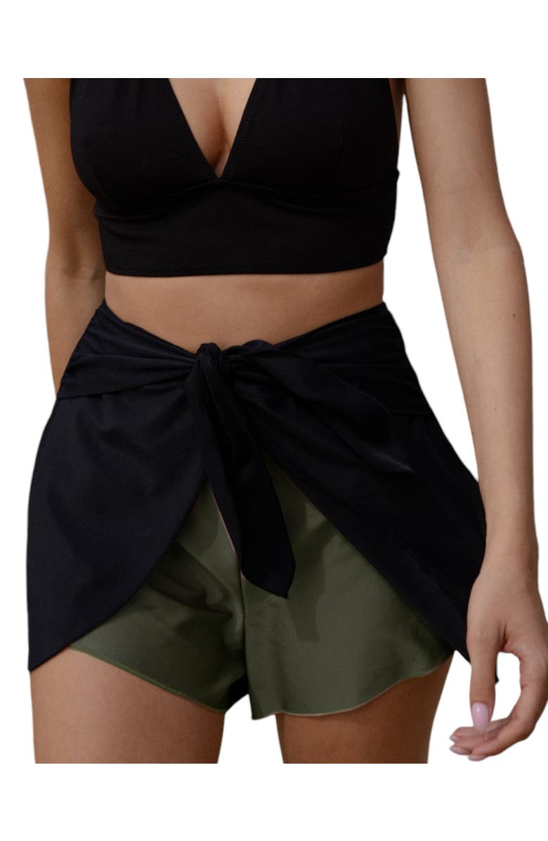 Biliblond Almog Shorts, Alternate, color, Olive Black