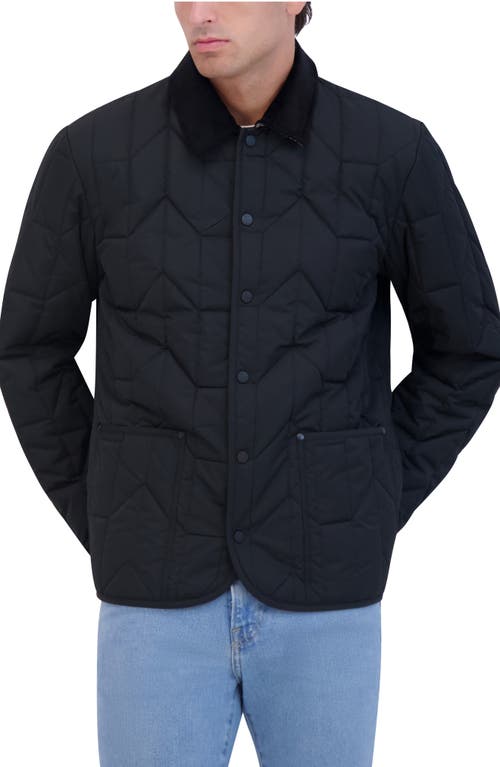 Robert Graham Water Repellent Quilted Chore Coat In Black