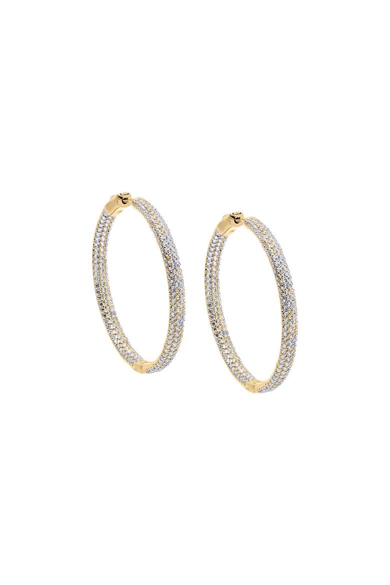 CZ Pavé Chunky Hoop Earring, Main, color, Gold - 40 MM