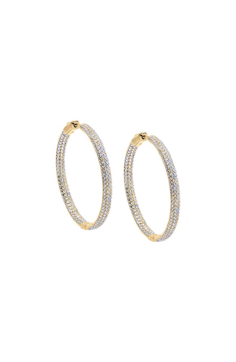 BY ADINA EDEN CZ Pavé Chunky Hoop Earring, Main, color, Gold - 40 Mm