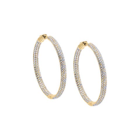 CZ Pavé Chunky Hoop Earring