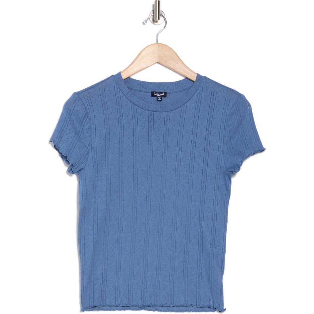 Splendid Como Pointelle T-shirt In Cerulean