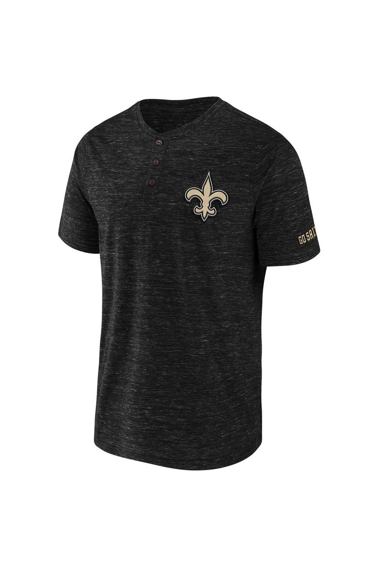 Men's NFL x Darius Rucker Collection by Fanatics Black New Orleans Saints Slub Henley T-Shirt, Alternate, color, Black